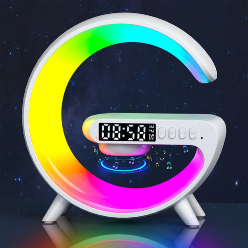 Mini Multifunction Wireless Charger Pad Stand Speaker TF RGB Night