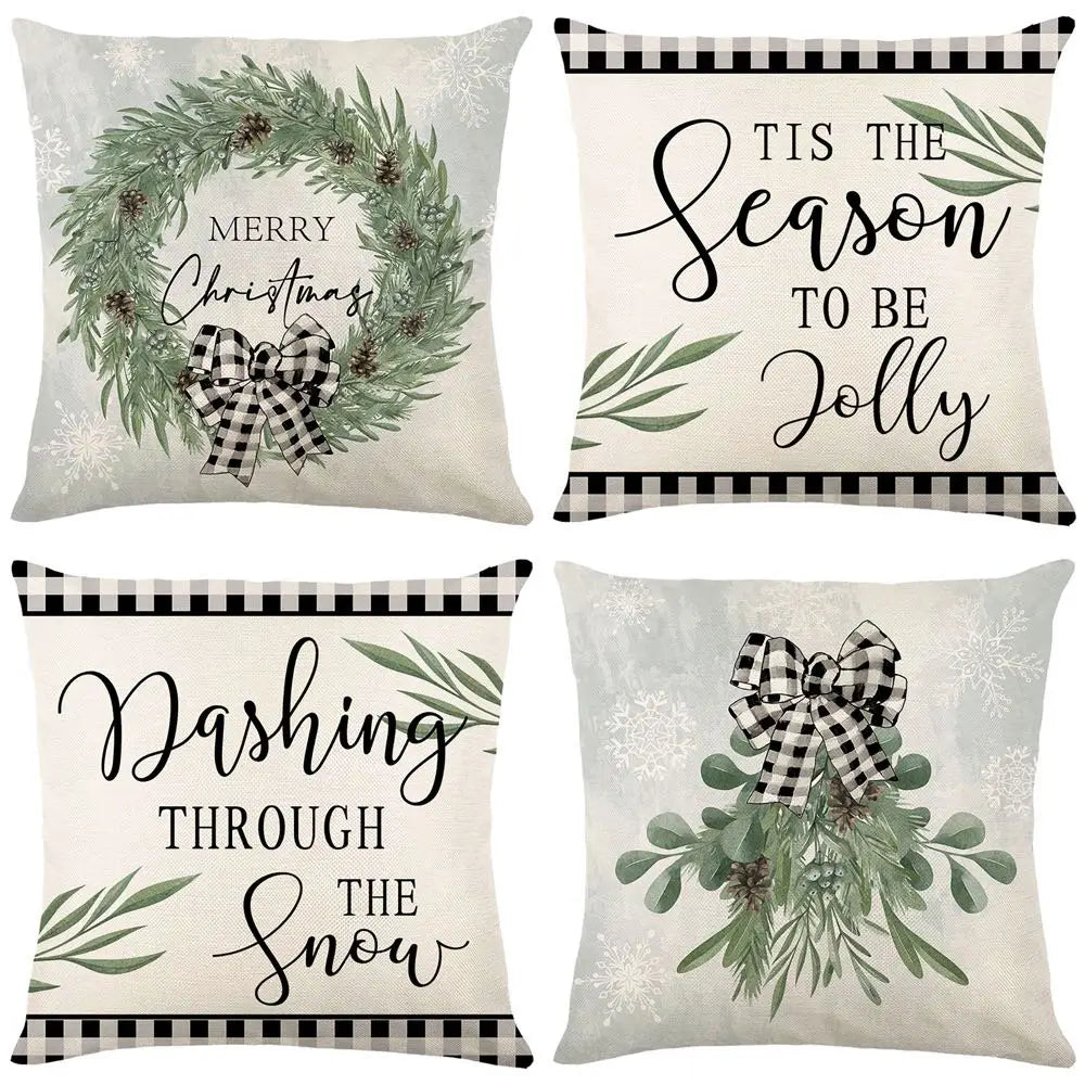 45cm Merry Christmas Cushion Cover Pillowcase 2023 Christmas