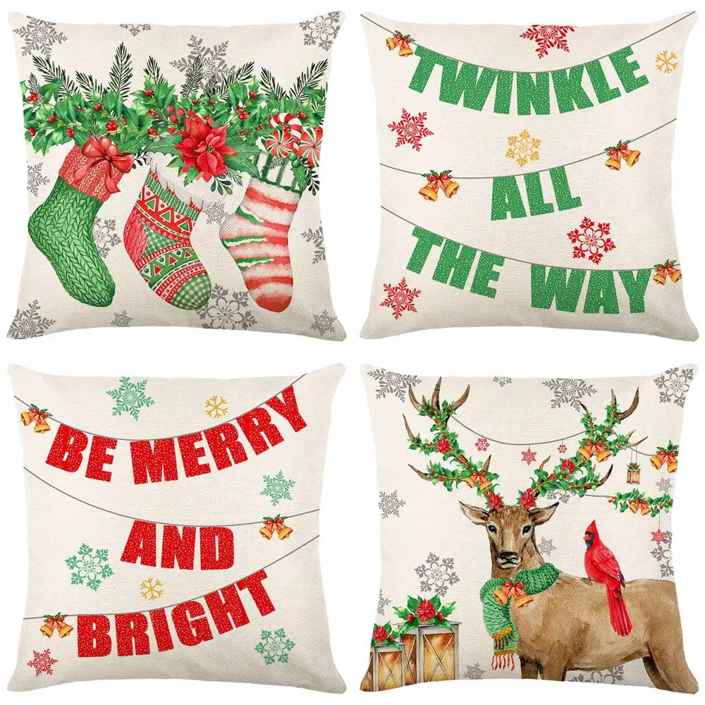 45cm Merry Christmas Cushion Cover Pillowcase 2023 Christmas