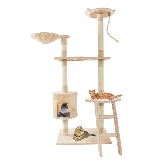 60" Solid Cute Sisal Rope Plush Cat Climb Tree Cat Tower